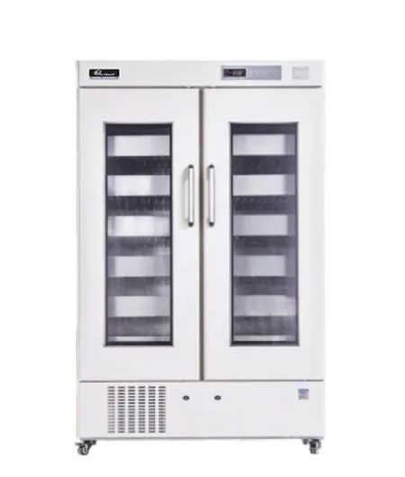 WinHyCare WBC-4V1008 1,008 L two-door blood bank refrigerator with glass doors