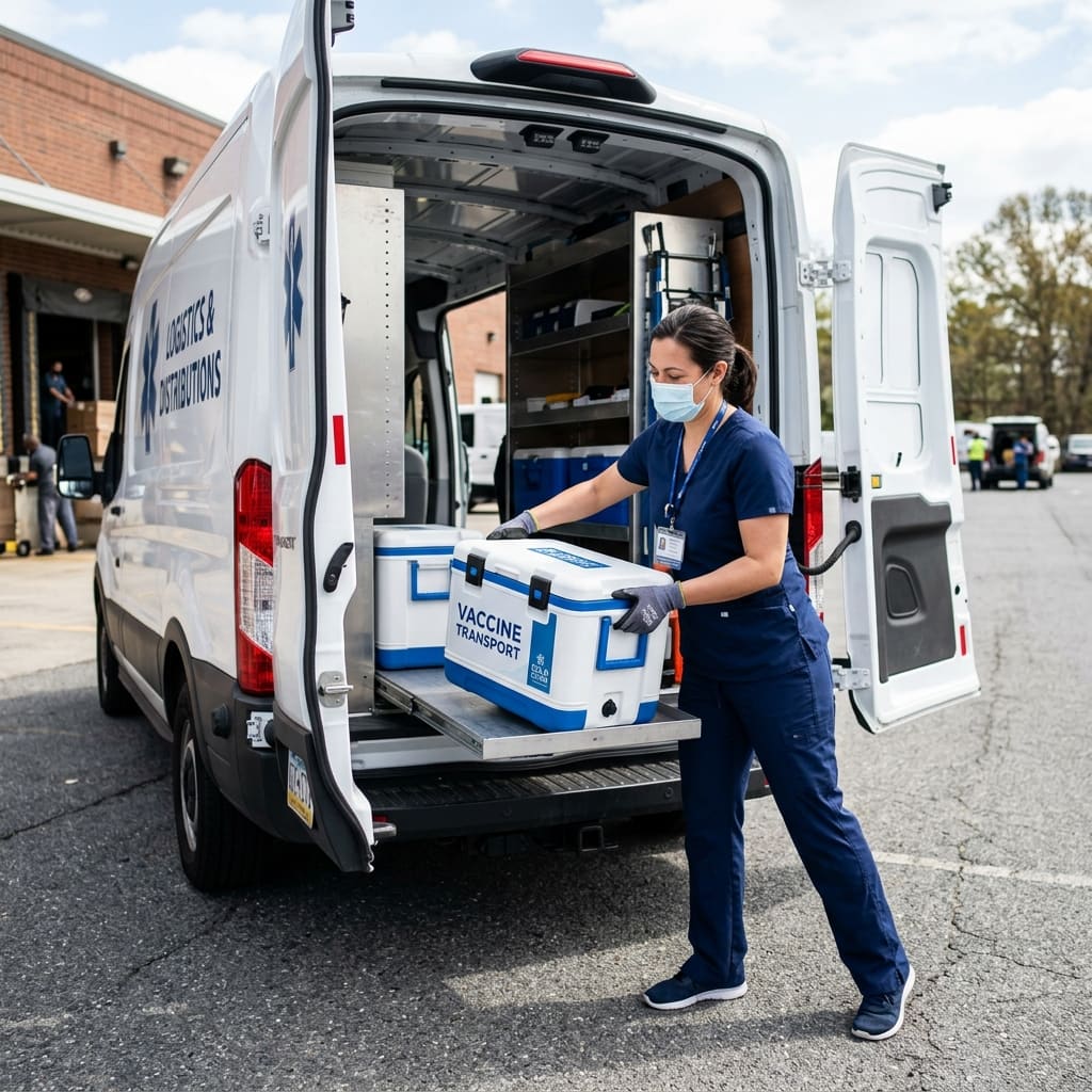 Mobile medical coolers for vaccine and blood transport